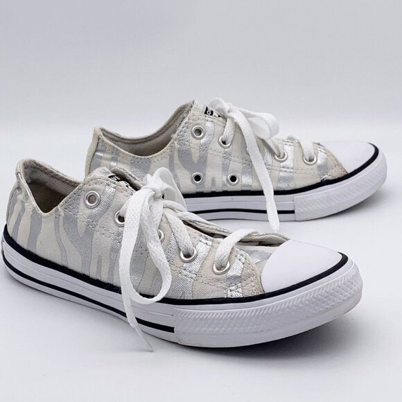 Converse Kids Sneakers in White and Gray - Picture 1 of 10